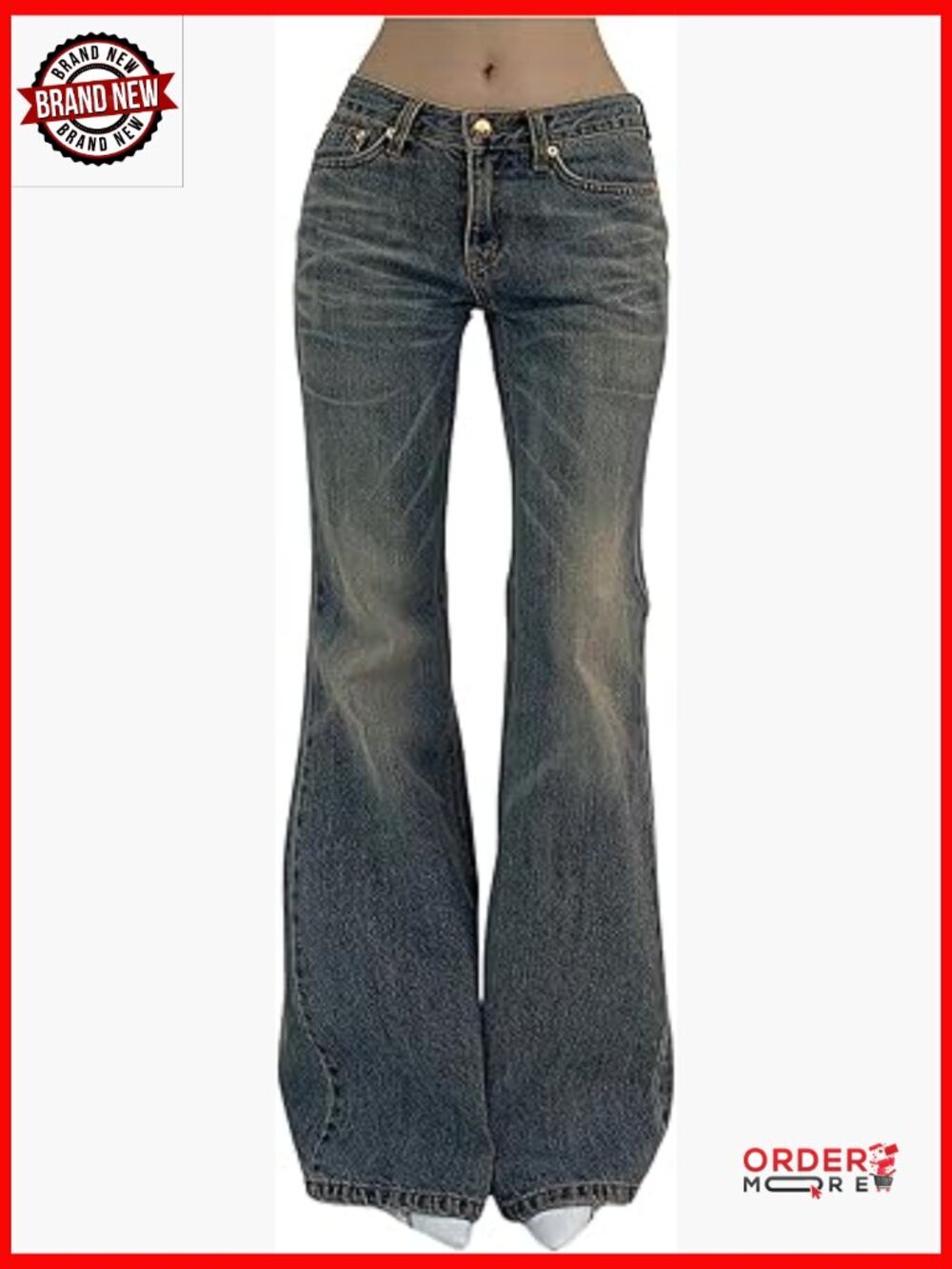 Low Rise Flare Leg Bell Bottom Jeans Y2K Going Out Stretchy Denim